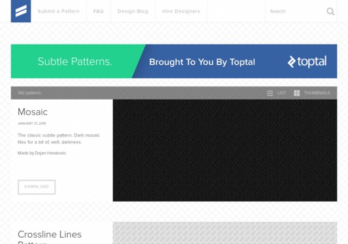 https://www.toptal.com/designers/subtlepatterns/